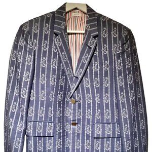 Thom Browne Size 2 GUC Nautical Anchor Gold Buttons Sport Coat